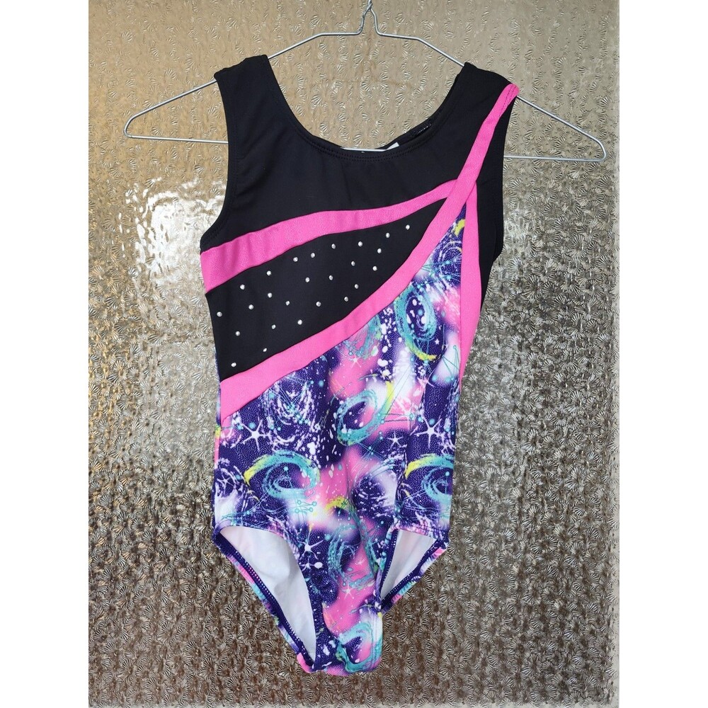 Freestyle by Danskin Girl’s Leotard - 7/8 (M) Gymnastics Athletic Sparkle Galaxy